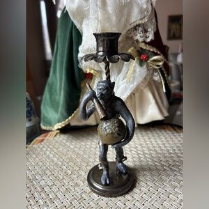 “Planet of the apes” Unique Bronze & Lead  Candle Holder.”